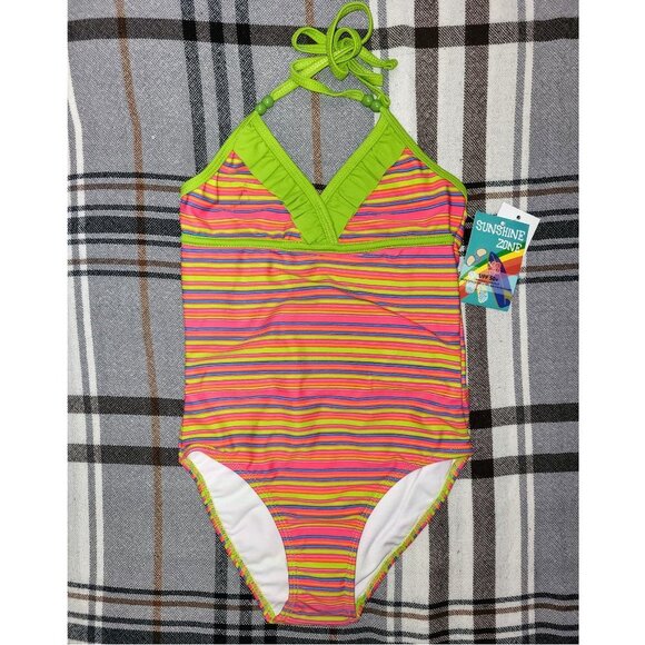 Girls Swim Suit, 1 Piece Bathing Halter Suit - Picture 2 of 4
